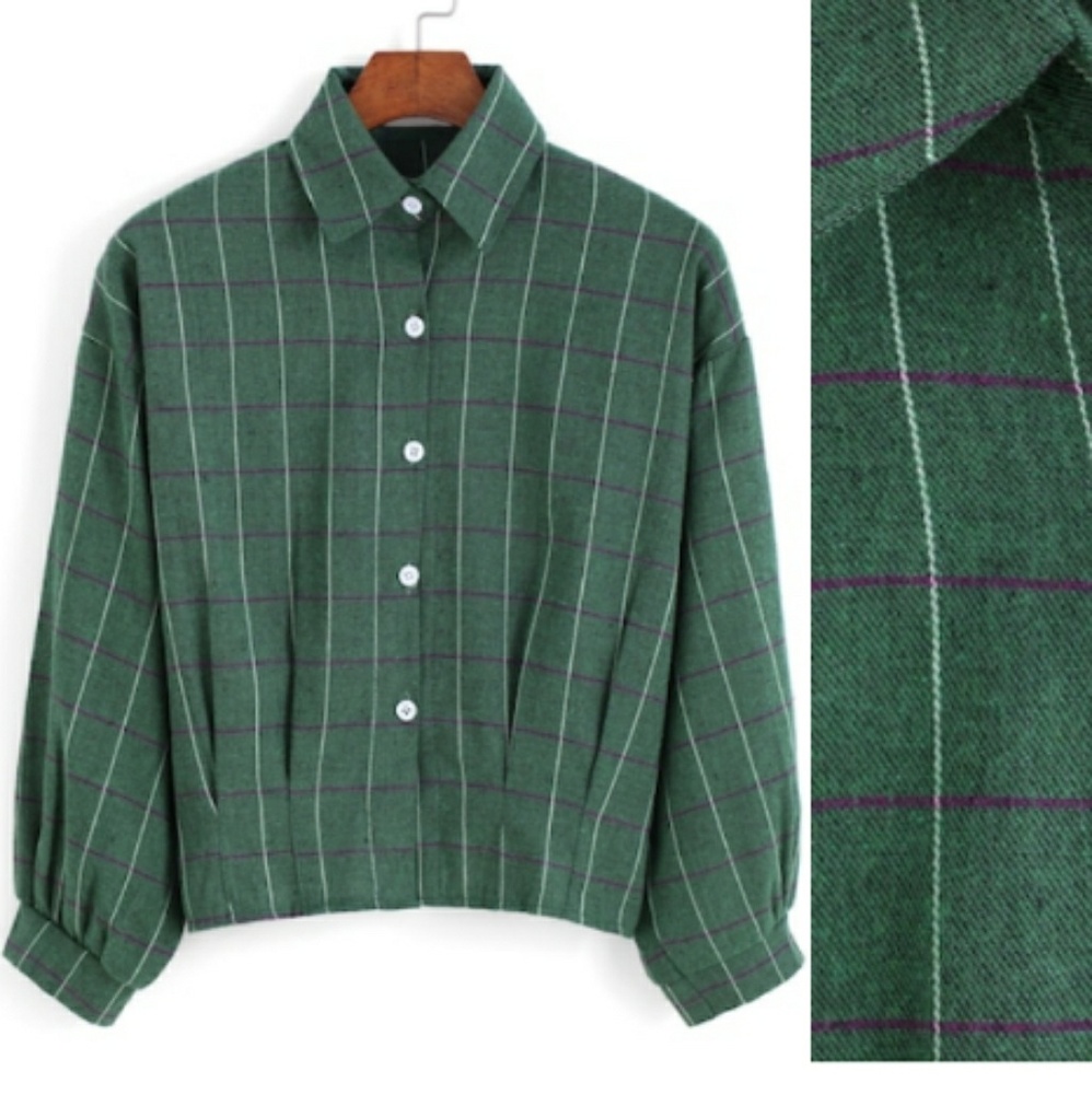 Plaid Cropped blouse